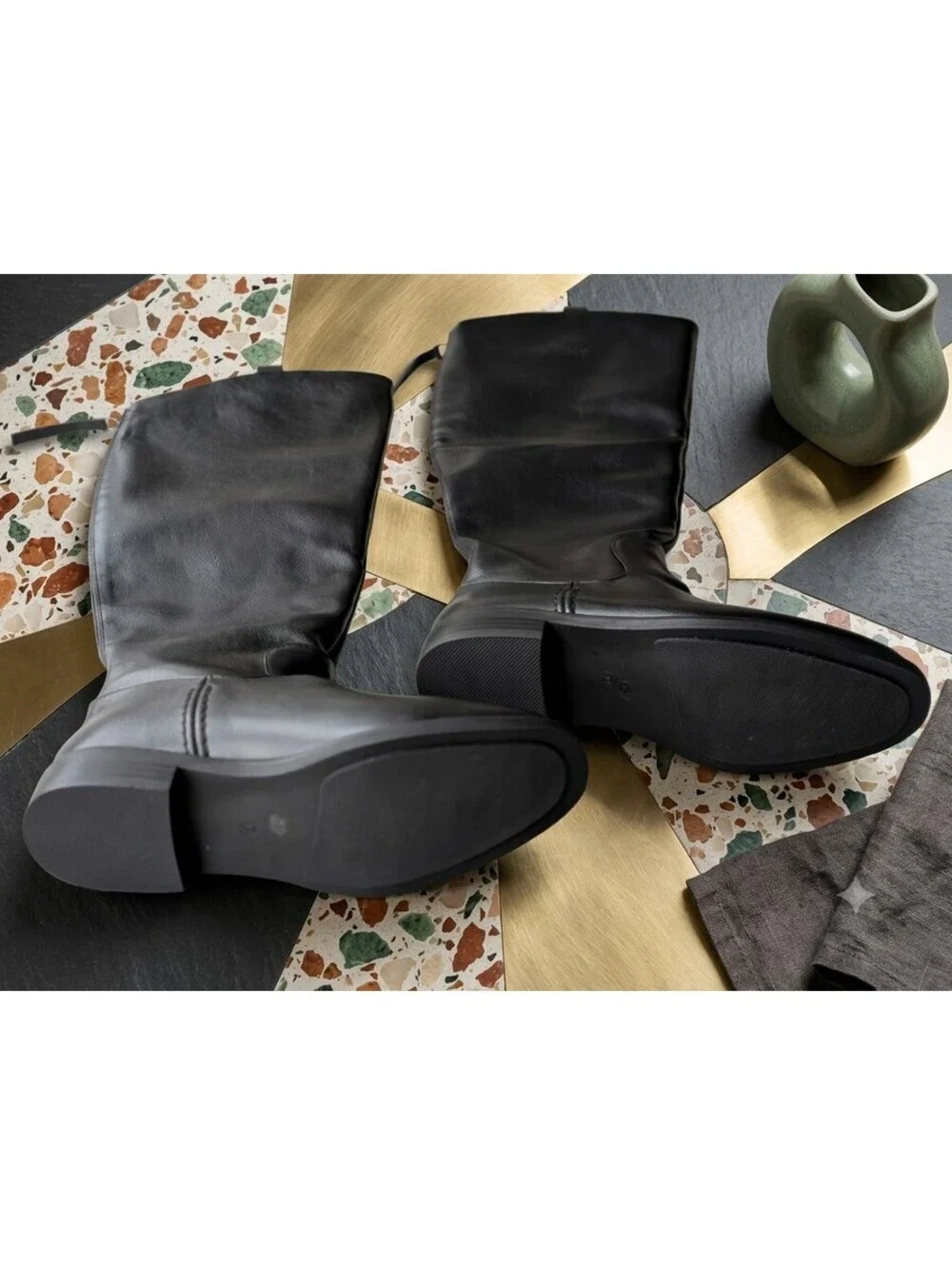 Modatope Black Flat Knee High Riding Boots Tall Boots Size 9